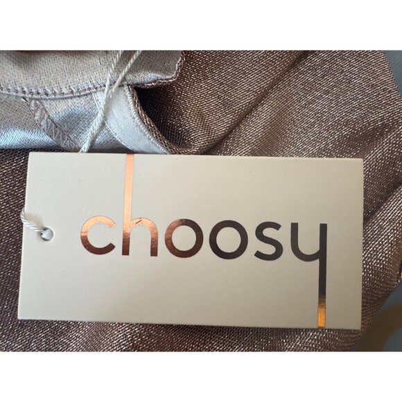 Choosy Bronze Metallic Size 0 Puff Sleeve Top Polyester Blend NWT - Picture 9 of 10